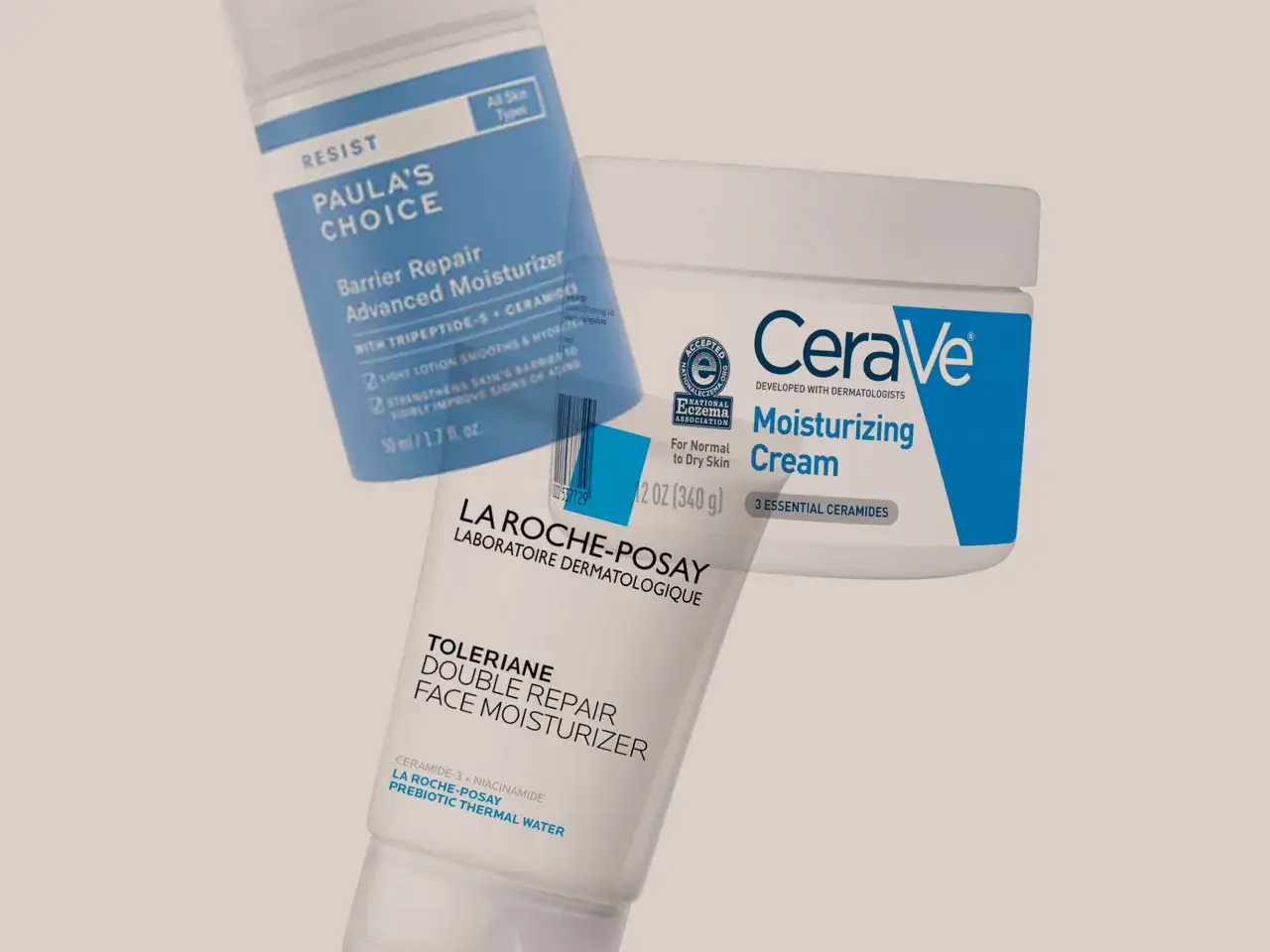 Kremy CeraVe i La Roche-Posay, które pomogą zwalczyć suche plamy na twarzy.